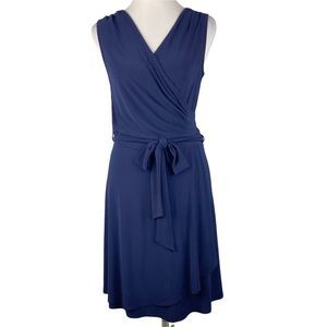 41 Hawthorne Rocco Wrap Dress Womens Medium Navy Blue Sleeveless Stretch